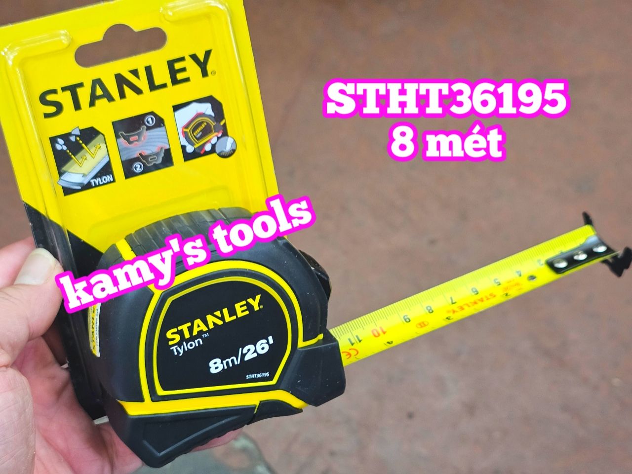 Thước Cuộn 8m Stanley Bản 25mm Tylon Stht36195 (Thước Dây 8m Thước Kéo 8m)