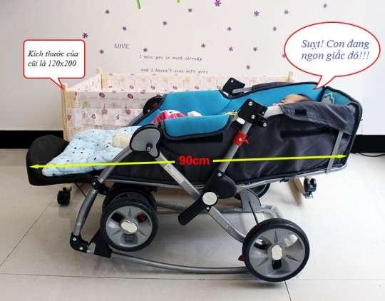 Xe đẩy em bé đa năng bập bênh BBH 720W
