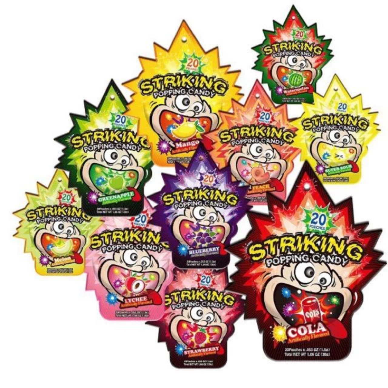 [hottrend] Kẹo Nổ Striking Lollipop Hong Kong Popping Candy Vị Trái Cây Siêu Ngon [khuyến mãi hot]