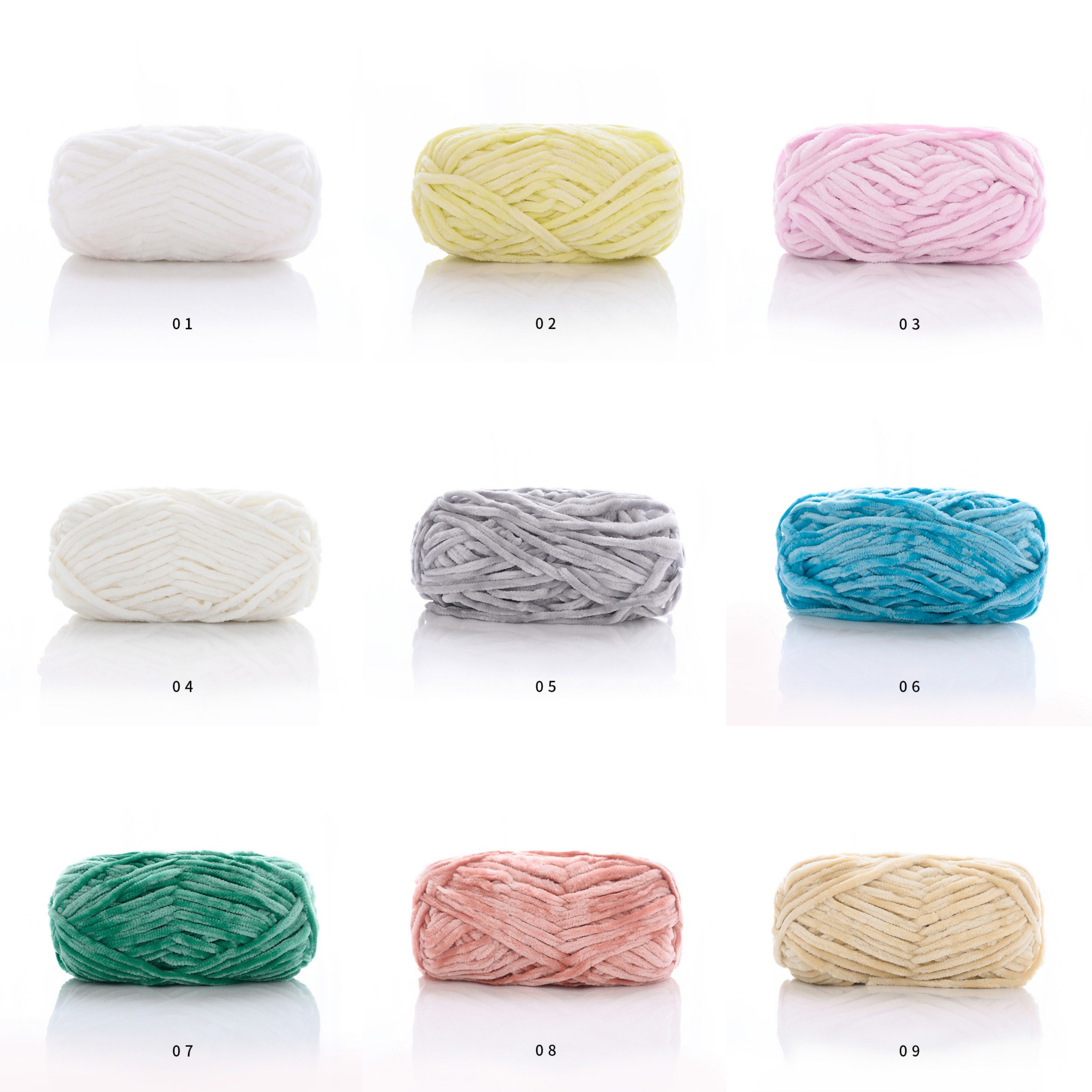 Len nhung Chenille cuộn len sợi len đan móc 100gam 1 cuộn