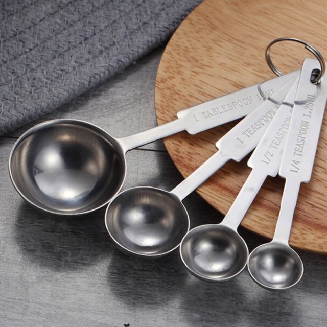 Bộ muỗng đong inox set 4 chiếc