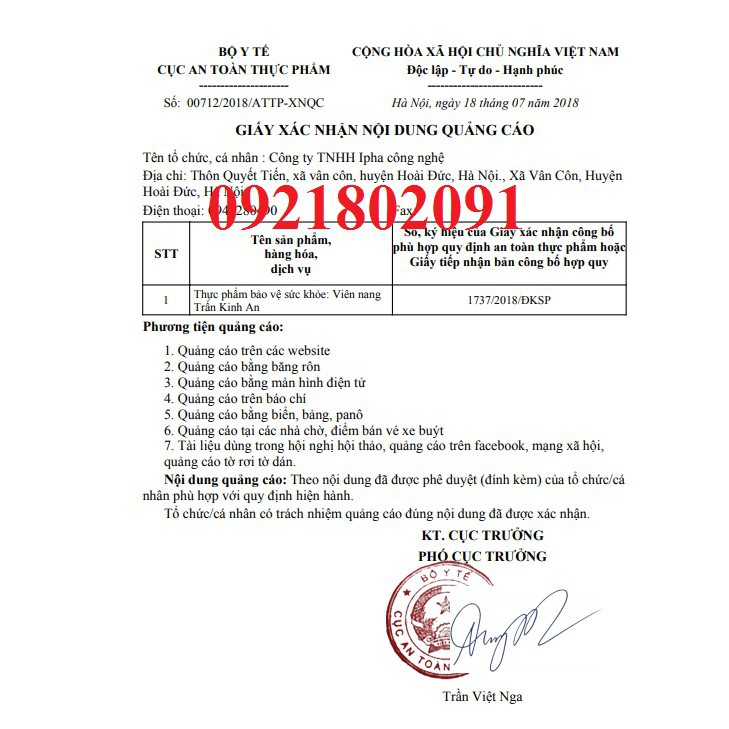 trấn kinh an hộp 30 viên