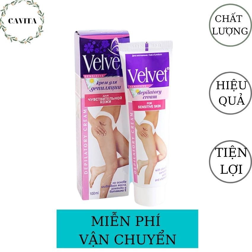[FREESHIP] Kem Tẩy Lông Body Velvet Nga CAVITA  giúp tẩy lông body nhẹ nhàng, không đau rát, nhanh chóng-100ml