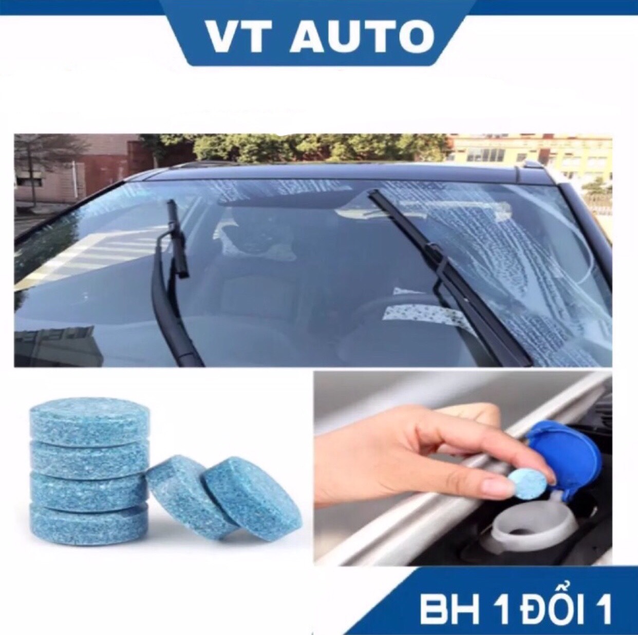 Combo 10 viên sủi rửa kính xe ô tô xe hơi oto siêu sạch 1 viên pha 4l nước - VT auto