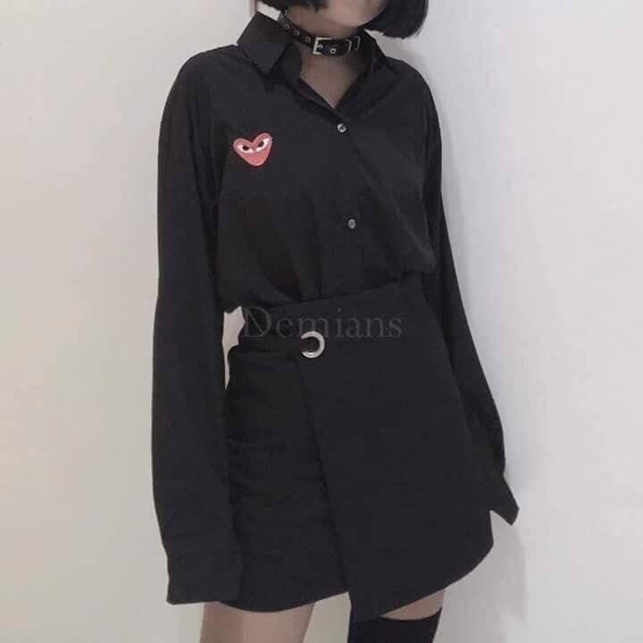 ÁO SƠ MI THÊU TIM HÀN QUỐC HOT TREND