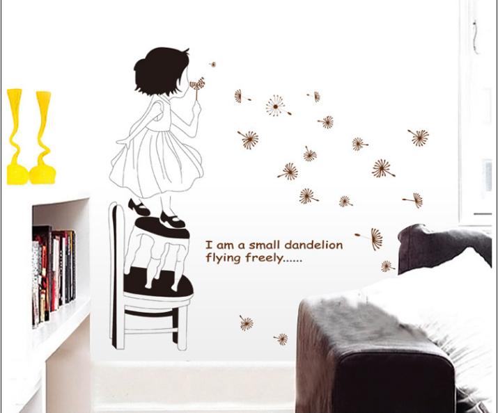 Decal trang trí Cô Gái Thôi Hoa Bồ Công Anh