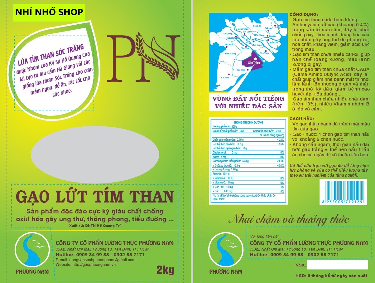 GẠO TÍM THAN SÓC TRĂNG - TÚI 2KG