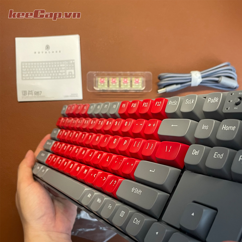 [KEECAP] Royal AXA r87 dark night Red Rose (3 mode - 87 keys-hotswap)