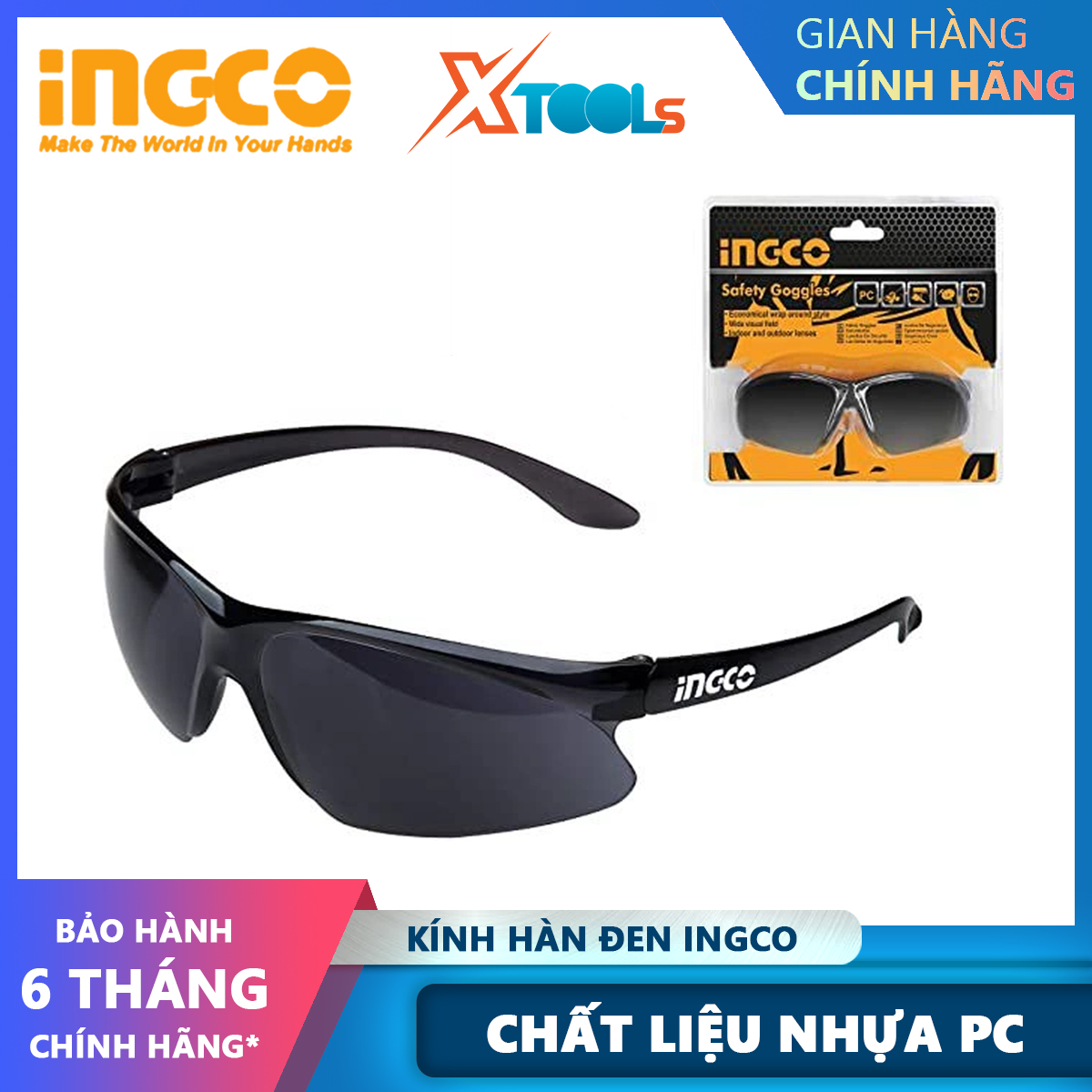 Ingco hsg07 Welding safety glasses | 10 light weight dark pc safety glasses comfortable to wear wide view