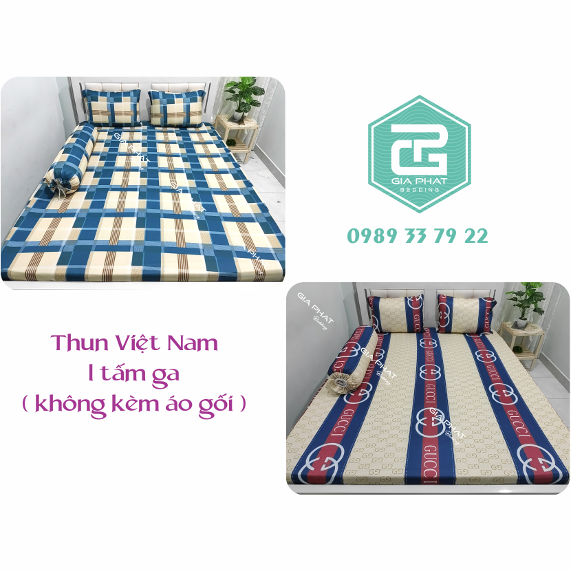 [HCM][ Link 1_ Kẻ Sọc ] Ga giường lẻ thun lạnh việt nam cao cấp ( Đủ kích thước không áo gối)
