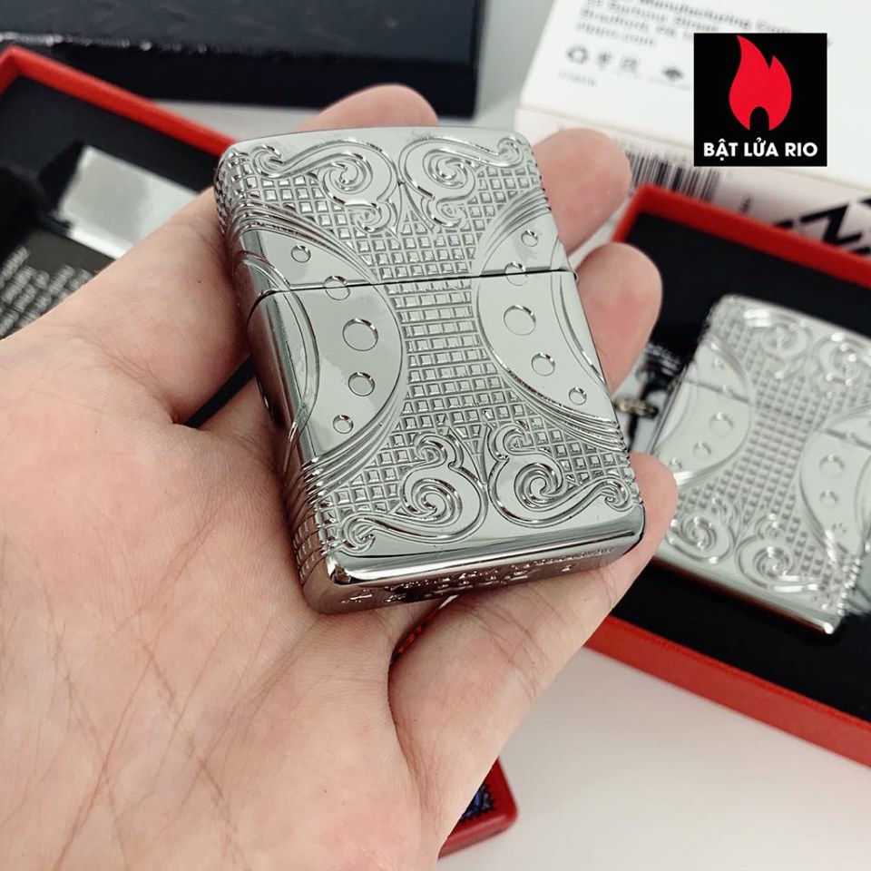 Bật lửa Zippo 49037 – Zippo Armor® Geometric Space Design High Polish Chrome