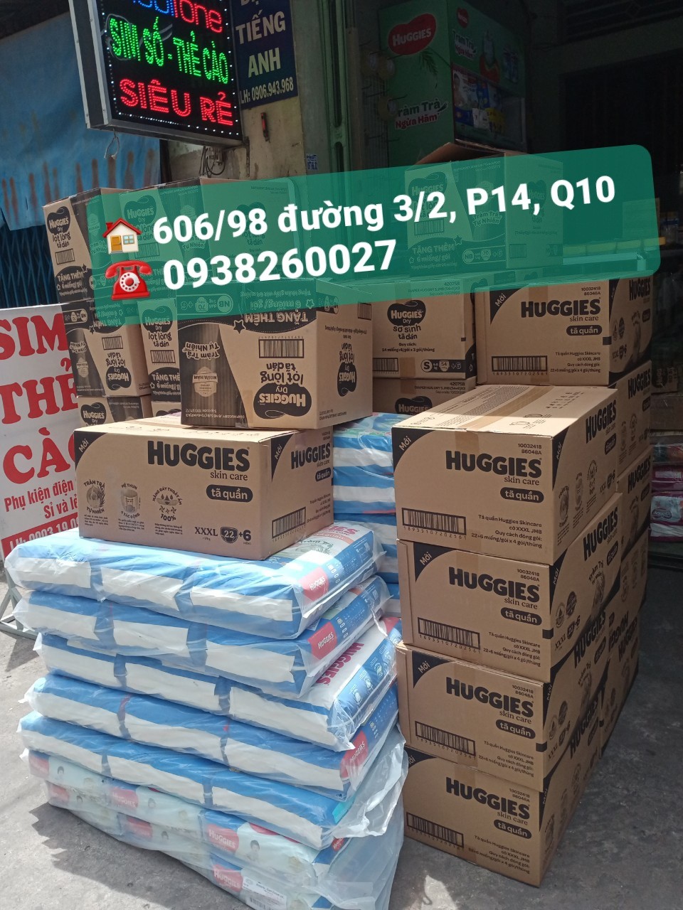 Tã Dán Huggies tràm trà M76/L68/XL60/XXL54 miếng