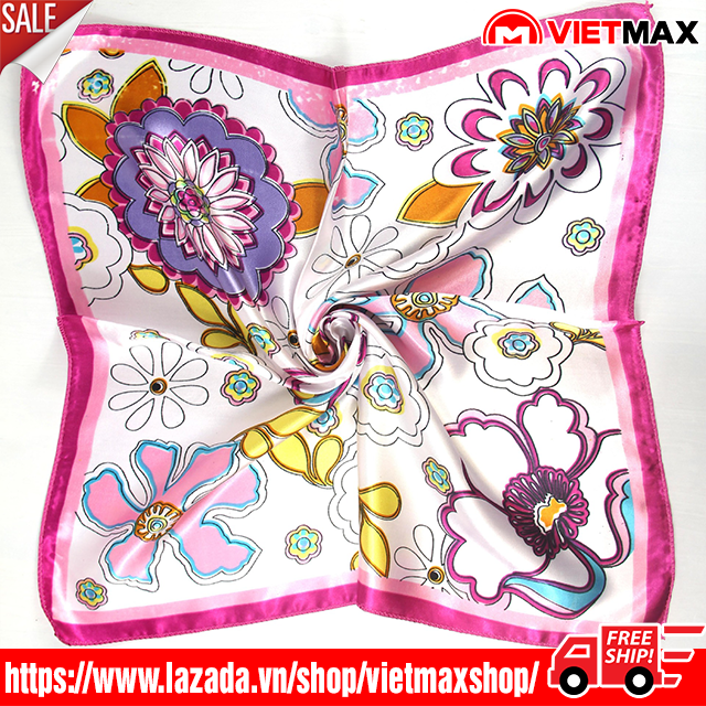 Khăn Lụa Turban Vuông Satin Đa Năng Thanh Lịch ( 50x50 cm) Mới