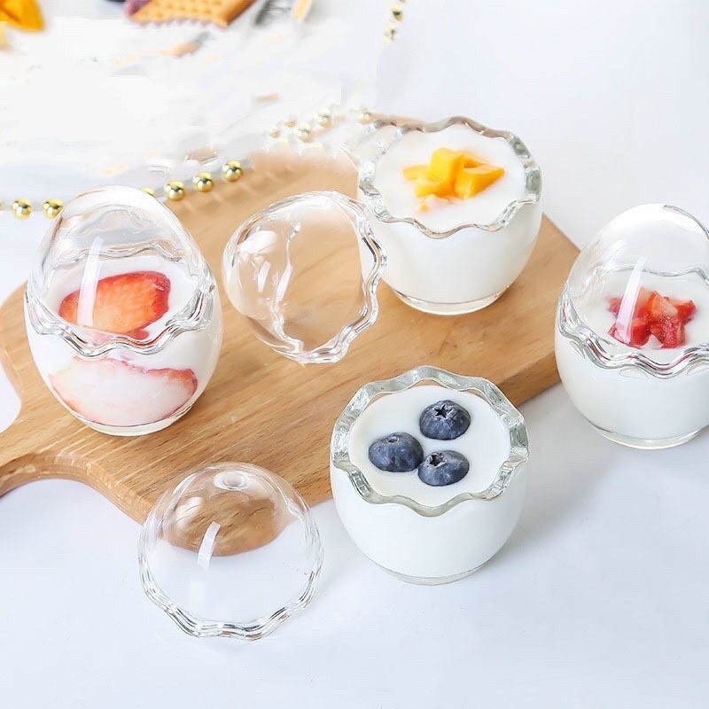 Hủ thủy tinh trứng làm pudding cho bé