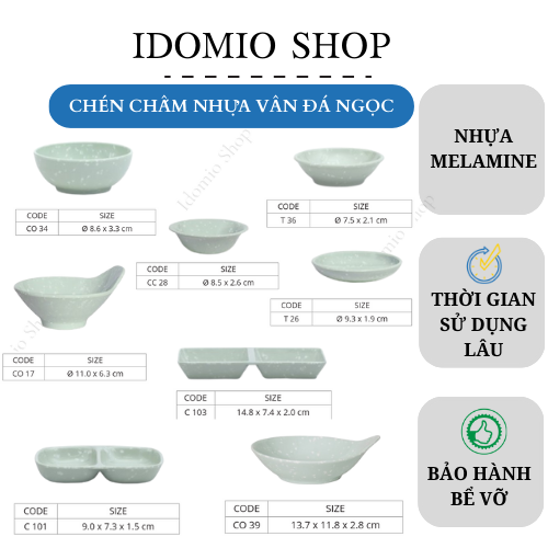 Chén Chấm Nhựa Melamine Vân Đá Ngọc
