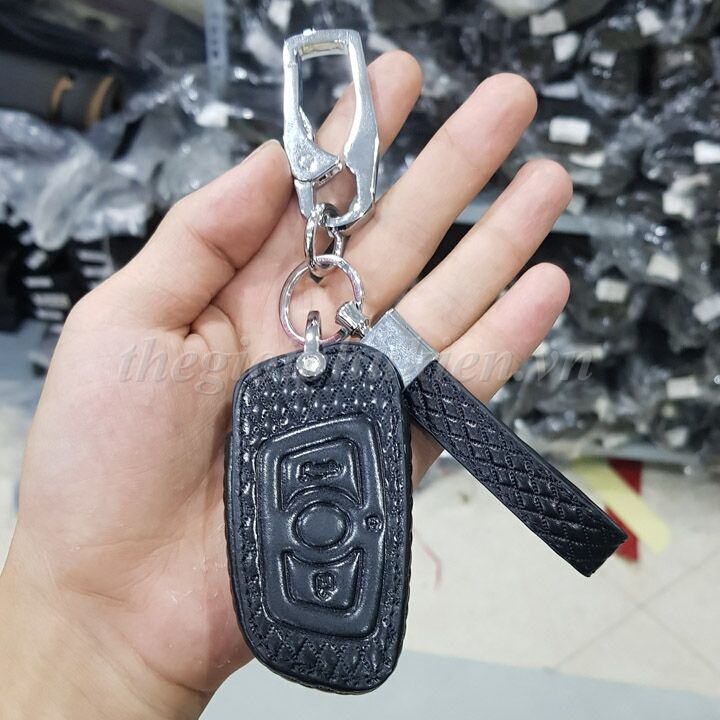 Bao da 3D bảo vệ chìa khóa xe Vinfast LUX SA2.0, LUX A2.0 kèm móc đeo Inox