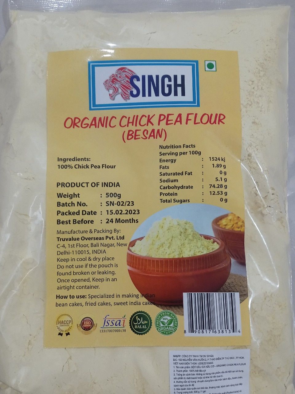 Besan - Bột đậu gà Ấn Độ Rajdhani Besan (500g)