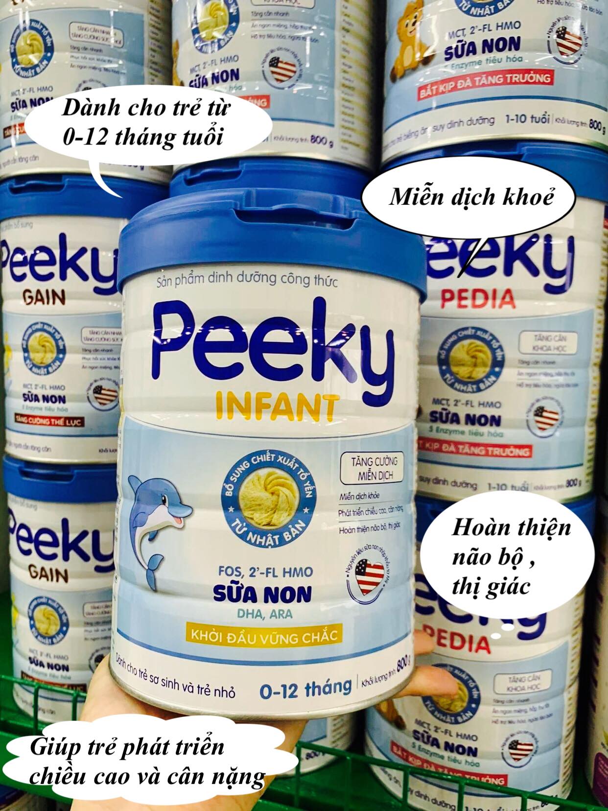 Sữa bột peeky infant cho bé từ 0 - 12 tháng tuổi 800g