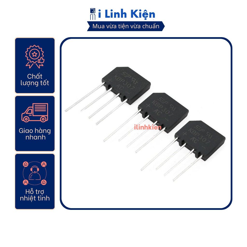KBP307 Diode cầu 3A 700V DIP-4