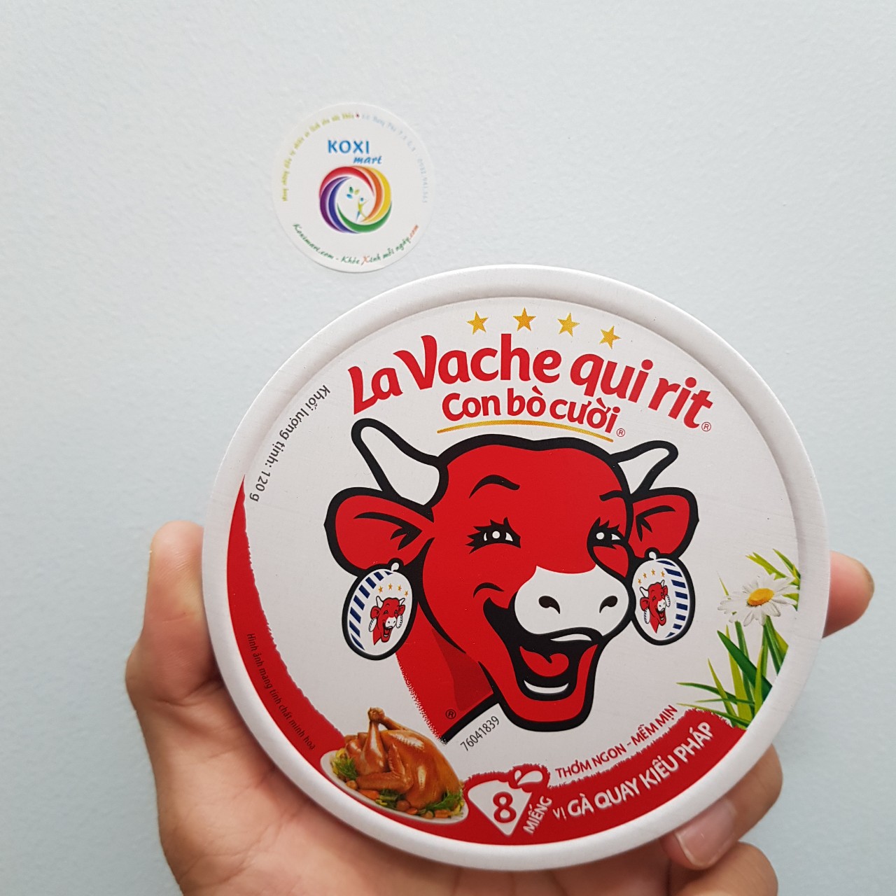 Phô mai con bò cười La Vache qui rit vị gà quay kiểu Pháp  hộp 8 miếng