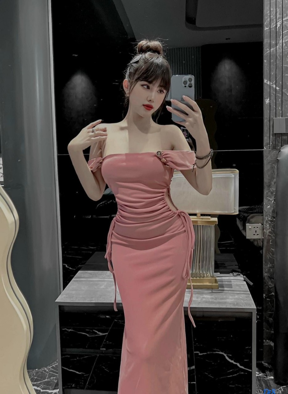 Đầm thun gân ôm body dáng dài xinh mới ldt822 C999