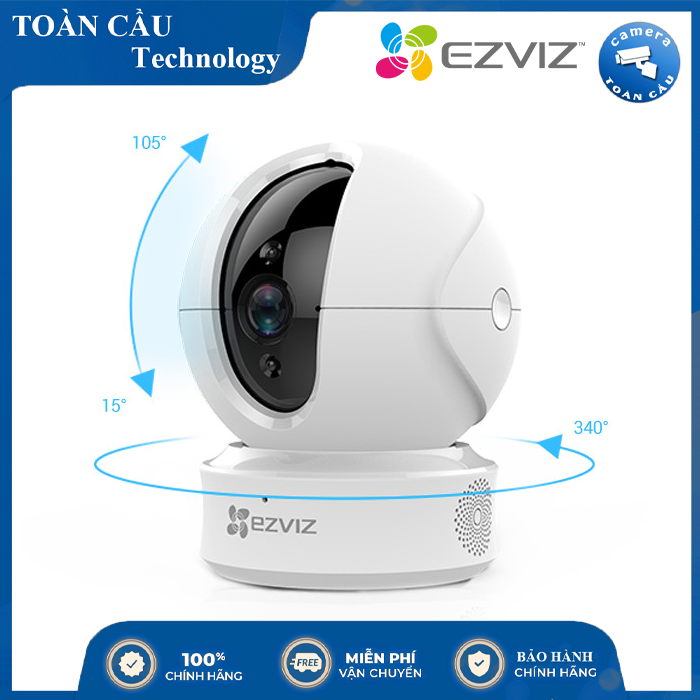 [HCM][100% CHÍNH HÃNG] Camera IP WIFI  EZVIZ CS-CV246 C6CN 2.0MP 1080P xoay 360 thông minh - Đàm Thoại 2 Chiều - Camera giám sát wifi không dây - Âm Thanh 2 Chiều - P2P - Camera Toàn Cầu