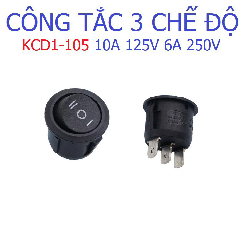 công tắc tròn 3 chân 2 chế độ không dây điện