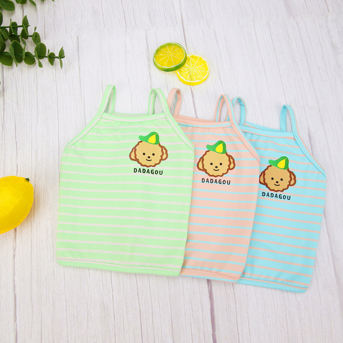 áo 2 dây DADAGOU sọc ngang cho chó mèo - T3 PETS SHOP