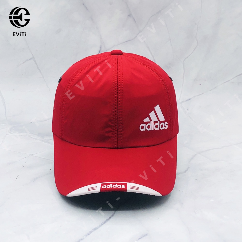 Nón lưỡi trai adidas vải dù cao cấp màu đỏ, nón adidas kết trơn nam nữ hot trend