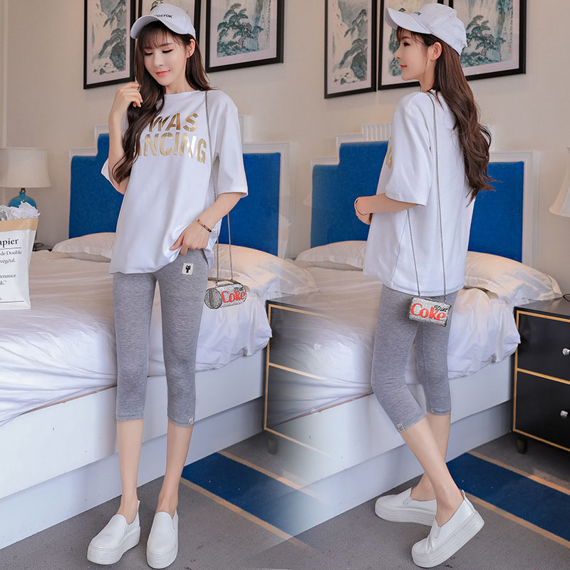 Quần legging lửng thun ôm chuyên dụng cho mẹ bầu