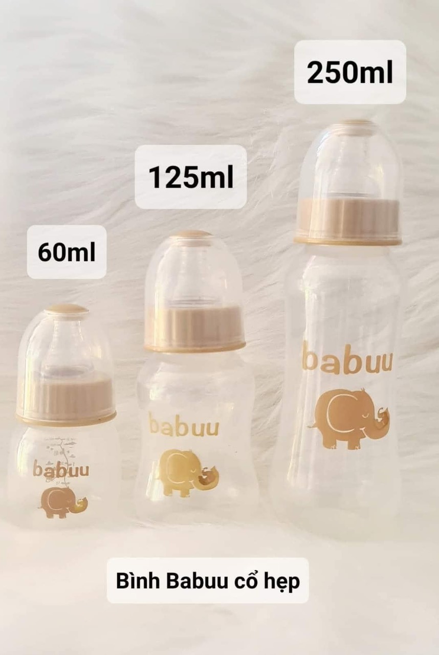 Bình sữa Babuu thân tròn 60ml, 125ml, 250ml