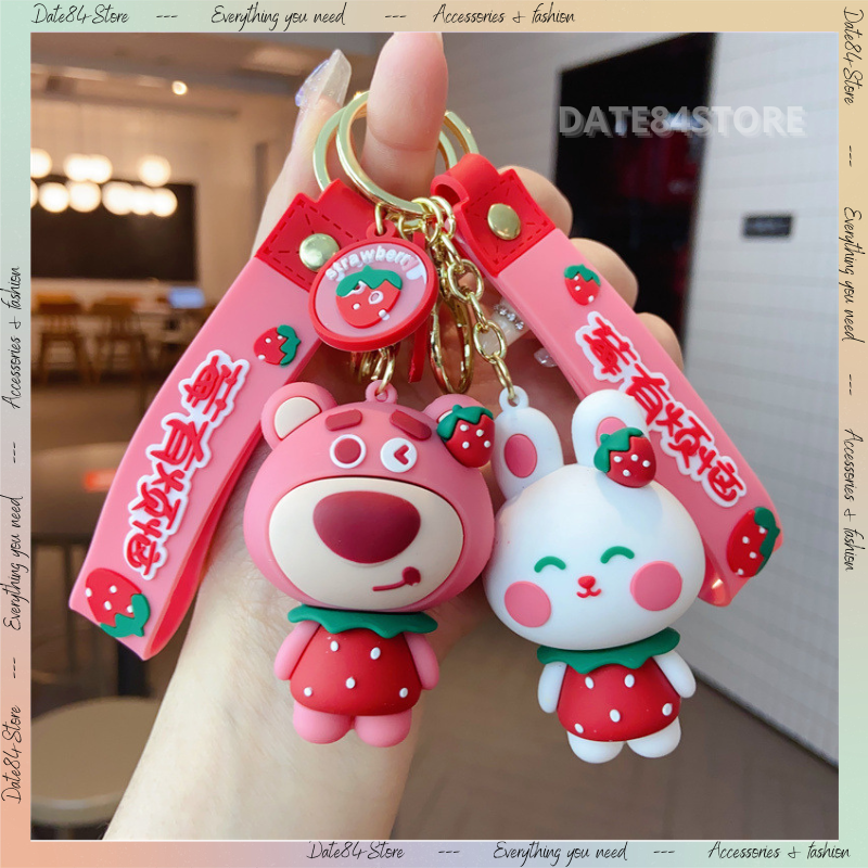 Móc khóa gấu dâu cute Date84store