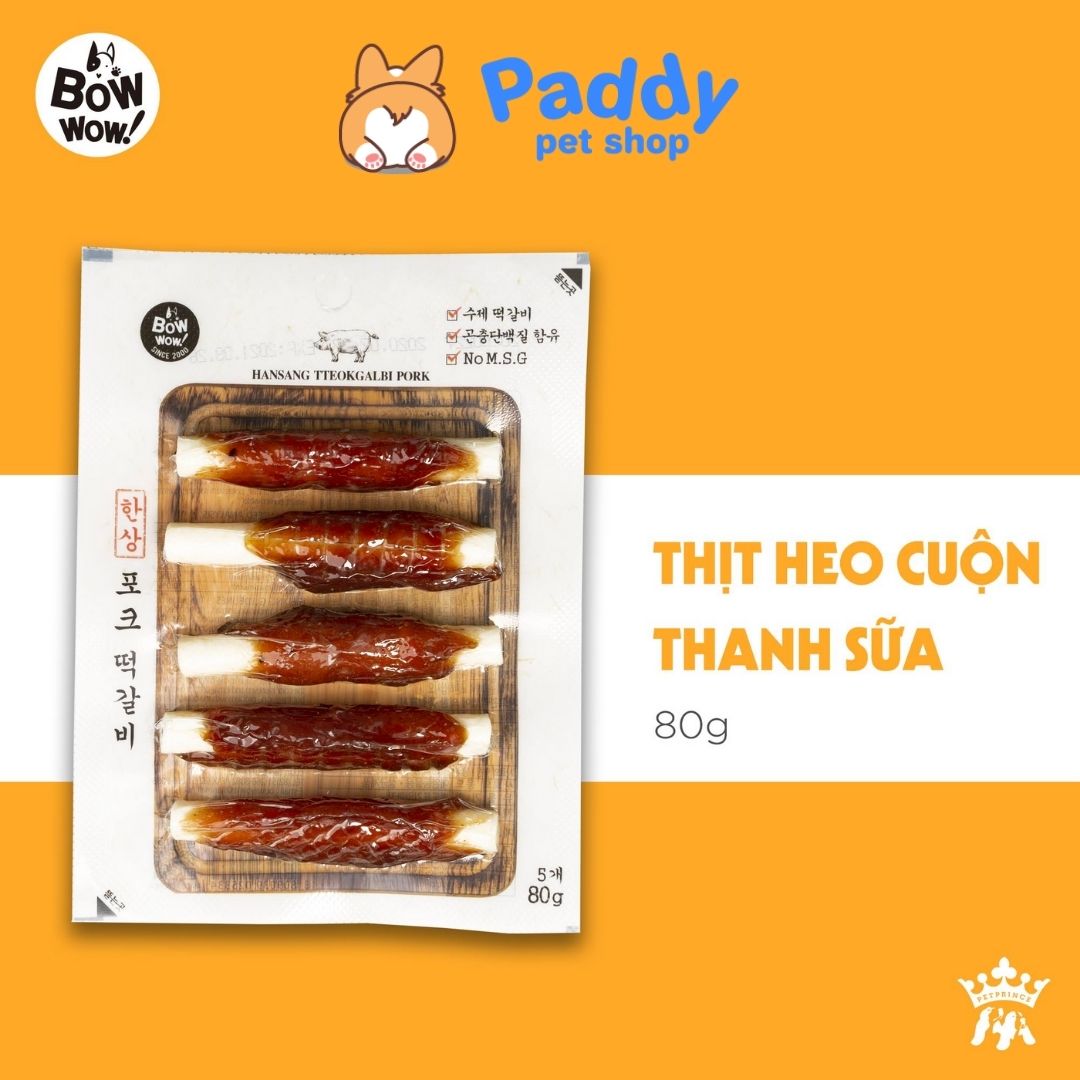Bánh Thưởng Cho Chó Thịt Cuộn Thanh Sữa BowWow 80g