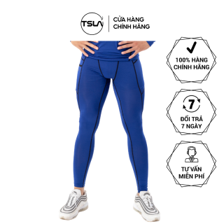 Quần legging thể thao combat bó cơ nam TSLA có túi bản lưng to body co thumbnail