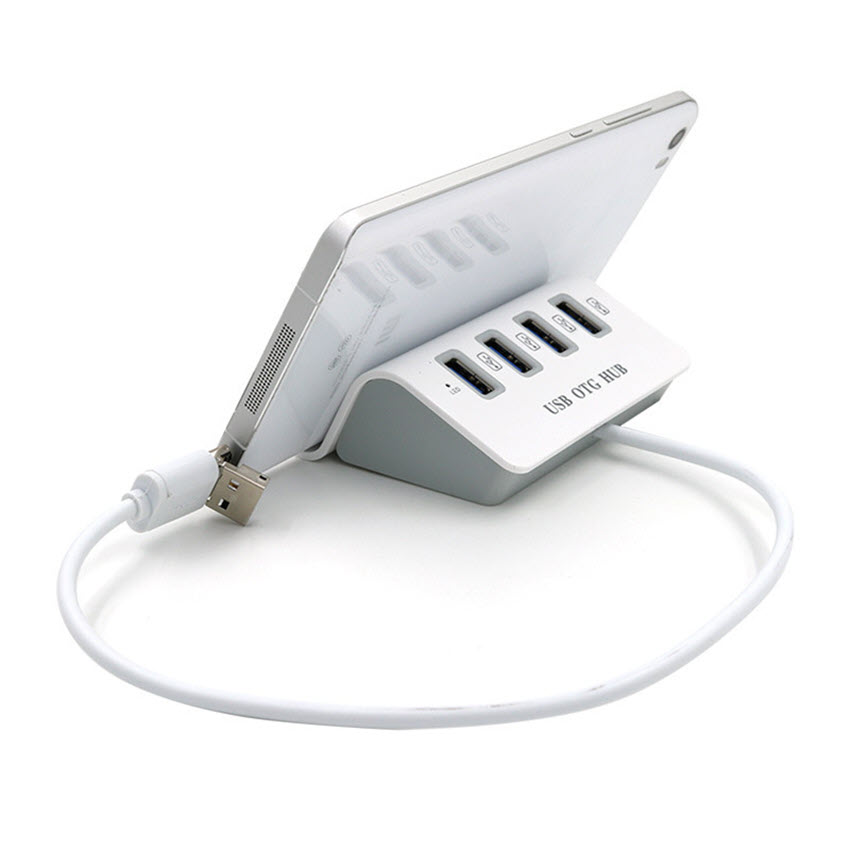 Micro USB OTG HUB 4 Ports USB 2.0 Adapter for Tablet Dock Mobile Phone Hold