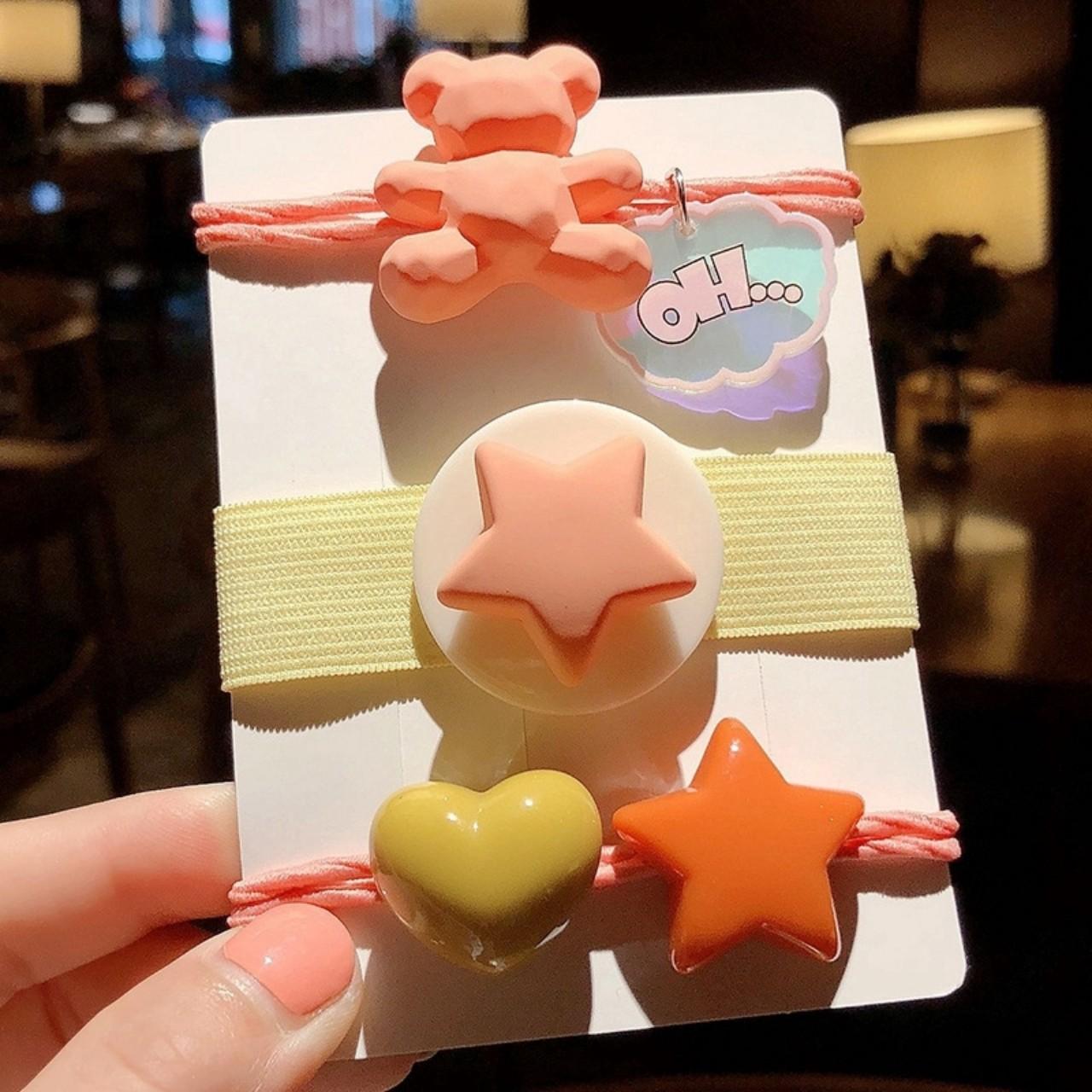 COMBO 3 DÂY CỘT TÓC CUTE SAO - TIM - GẤU