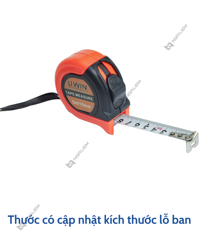 Thước cuộn thép cam đen hai mặt 5m/19mm LIWIN