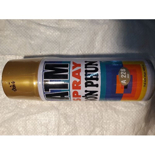 Sơn xịt ATM cho xe máy Spray A228 Gold ( màu nhũ vàng đồng) 400ml