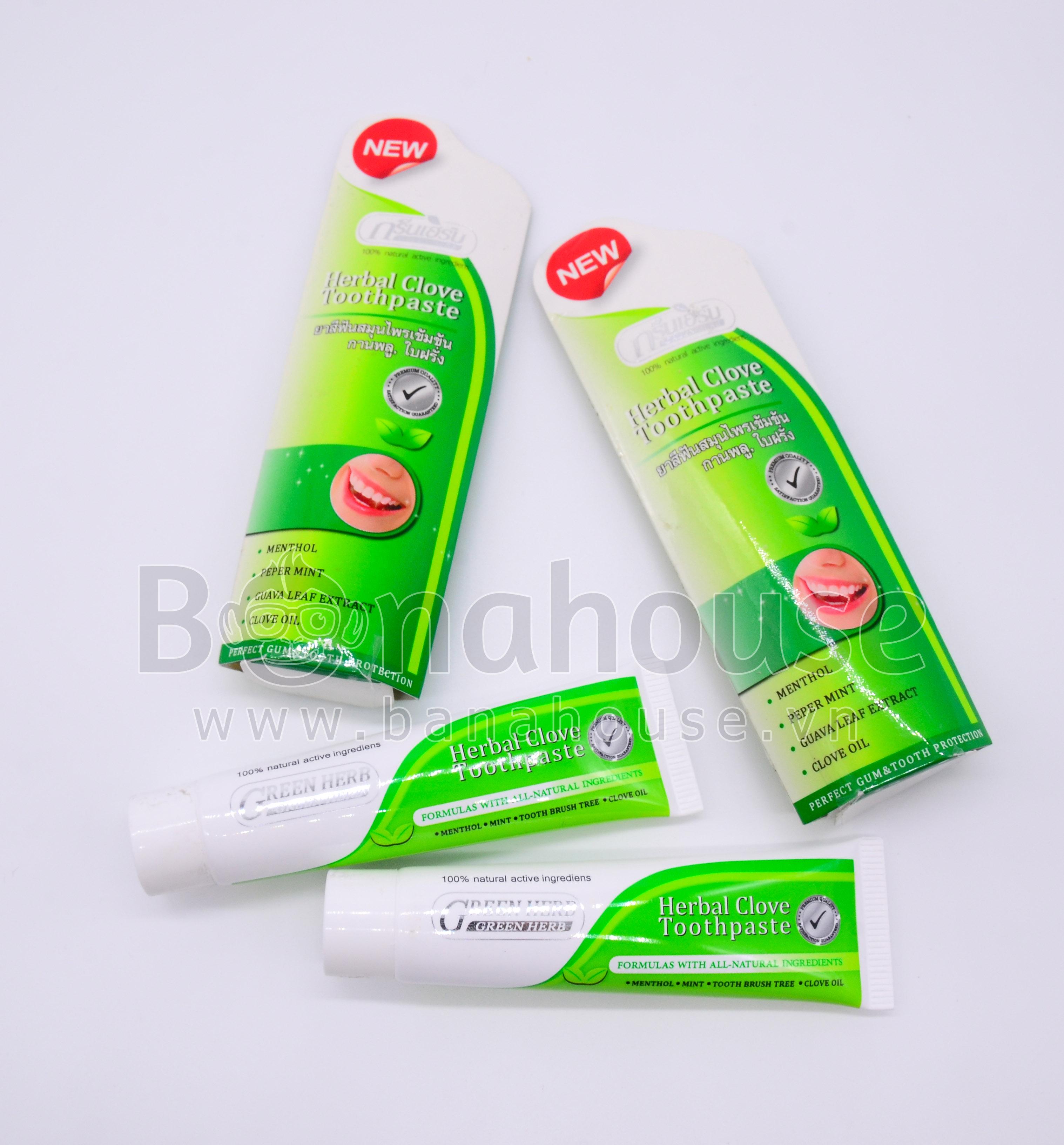 TUÝP Kem Tẩy Trắng Răng GREEN HERB 30gr (Herbal Clove Toothpaste)