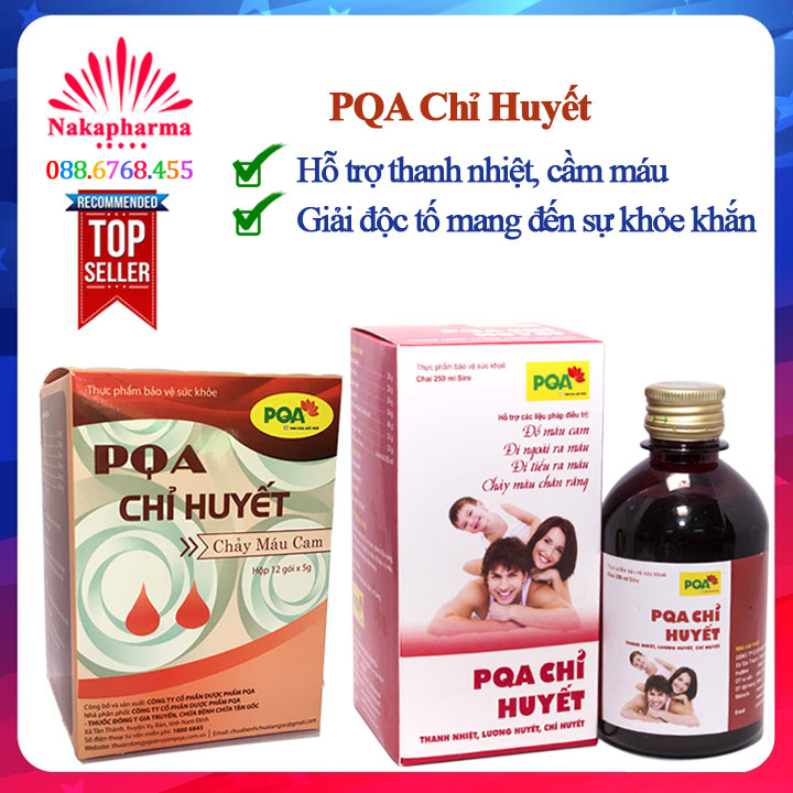 Siro PQA Chỉ Huyết chảy máu cam - Giúp thanh nhiệt, cầm máu, hạn chế xuất huyết, giải nhiệt cơ thể