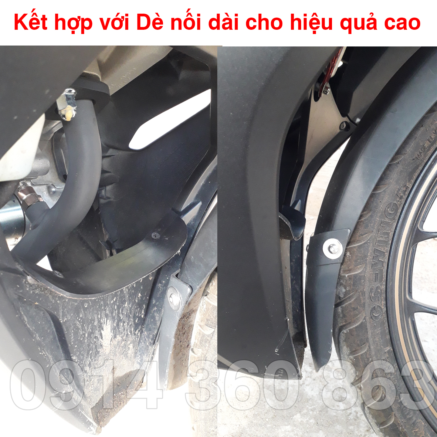 Miếng dán Chắn bùn cổ bô Winner X bằng cao su