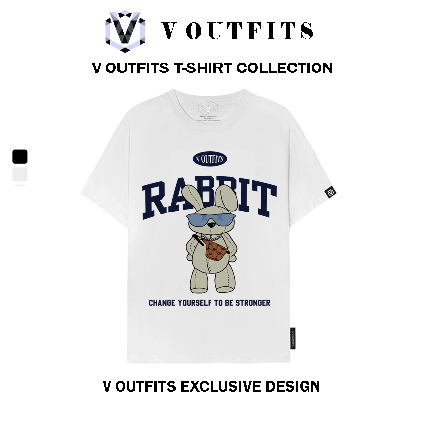 Áo thun In Rabbit Changer - ATO172 - Oversize nam nữ form Châu Âu V ...