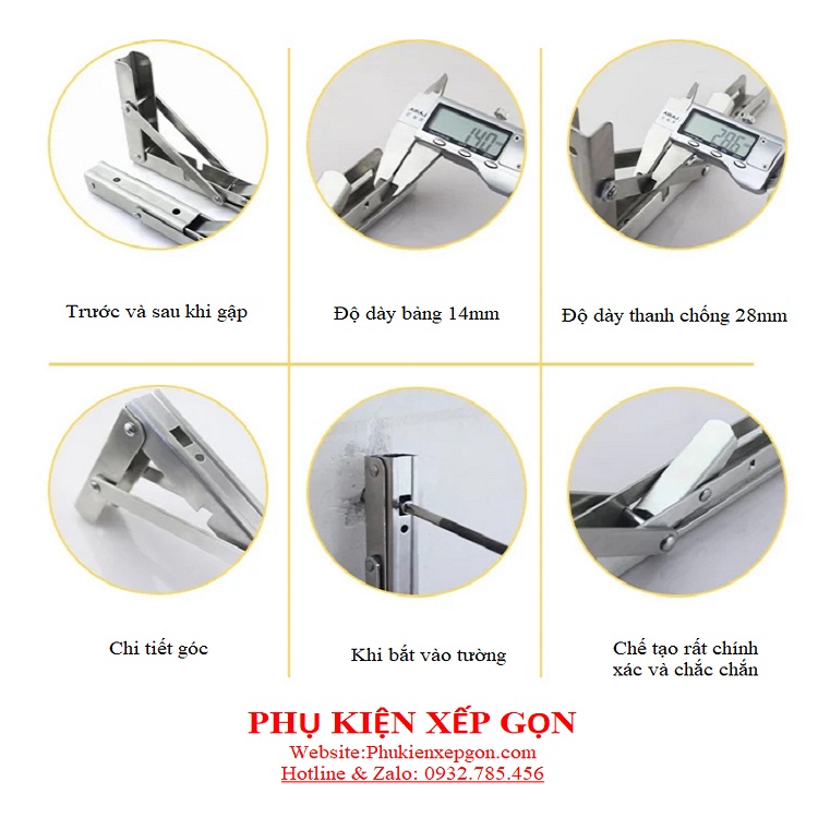 BẢN LỀ GẬP CAO CẤP NHIỀU KÍCH THƯỚC (KHÔNG KÈM MẶT BÀN)