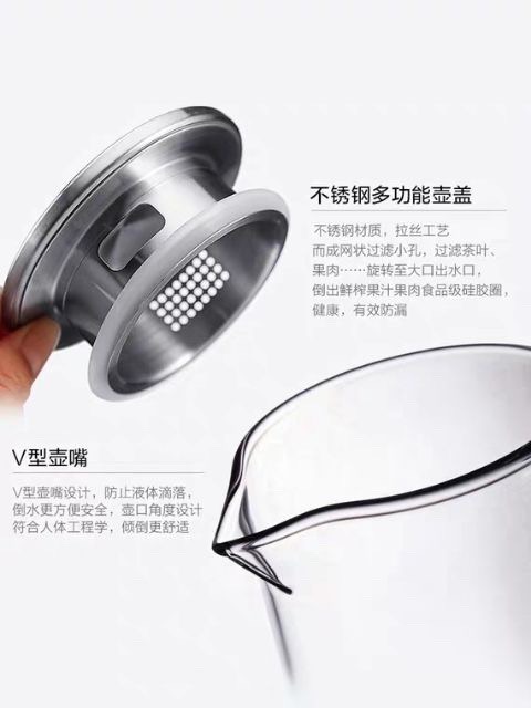Bình nước thủy tinh chịu nhiệt 400 độ c cao cấp 2 lít