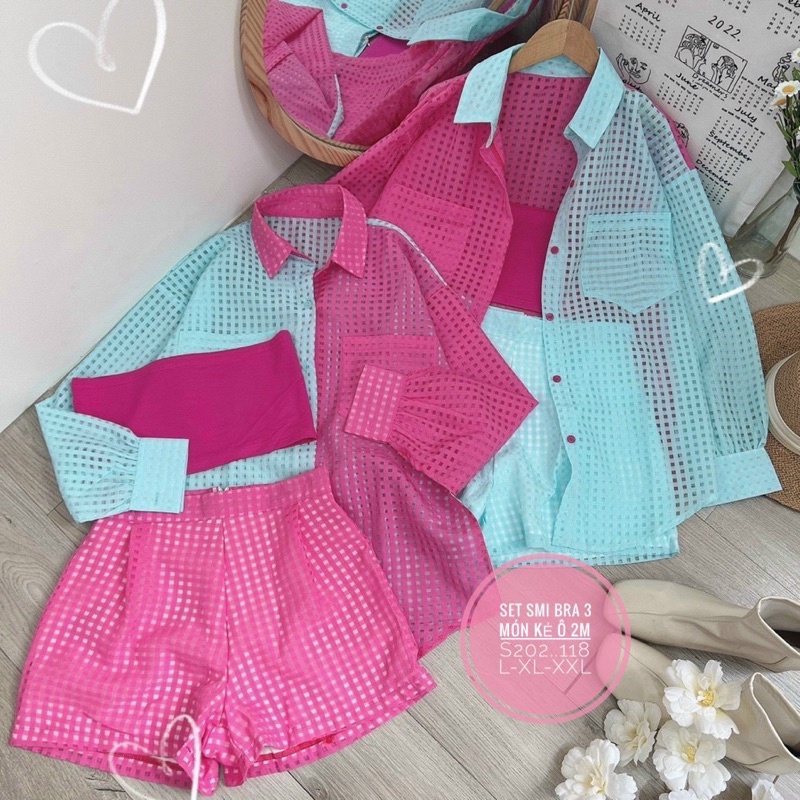 [N.T BIGSIZE] set áo sơ mi 2 màu