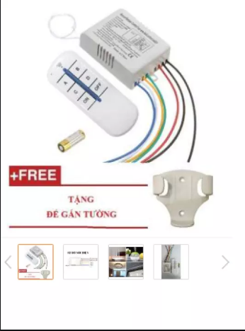 Công tắc điều khiển từ xa RF 4 cổng xuyên tường công xuất 3000W khoảng cách 20M