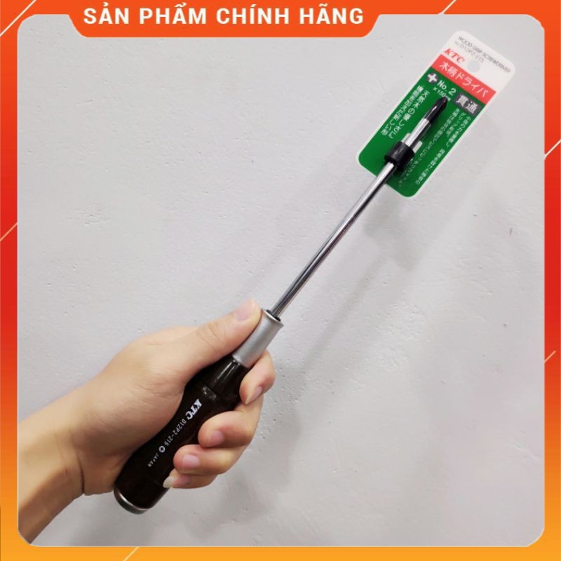 KTC d12p2-215 Japanese wood handle Bowl 28cm PH2 quad-side screwdriver bit-made in Japan for Honda repair tools