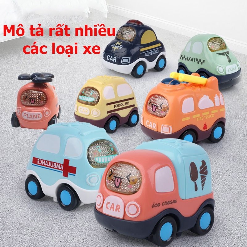 Xe ô tô đồ chơi cho bé chạy đà quán tính mô tả xe cảnh sát cứu hỏa taxi