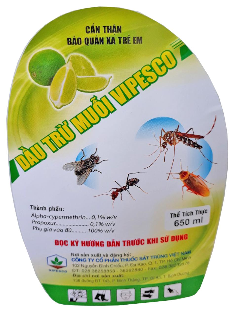 Dầu trừ muỗi Vipesco (650ml) dạng xịt tiện lợi