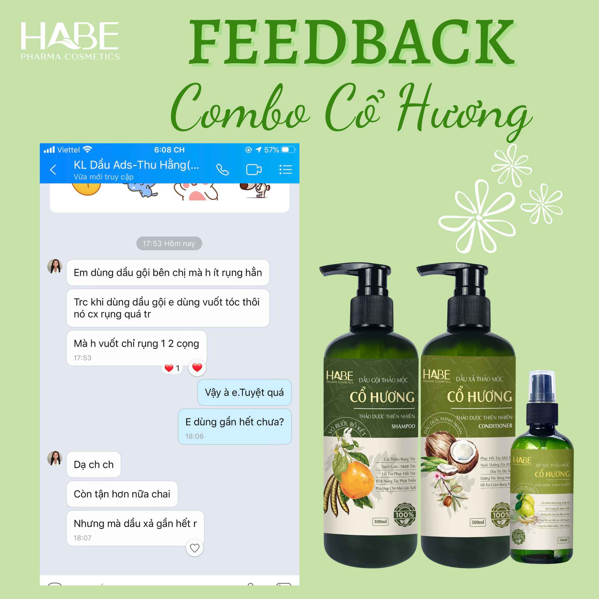 Combo Gội Xả Xịt Cổ Hương